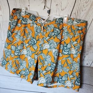 George men's above the knee swim trunks, beach shorts papaya juice 3XL